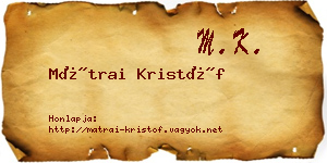 Mátrai Kristóf névjegykártya
